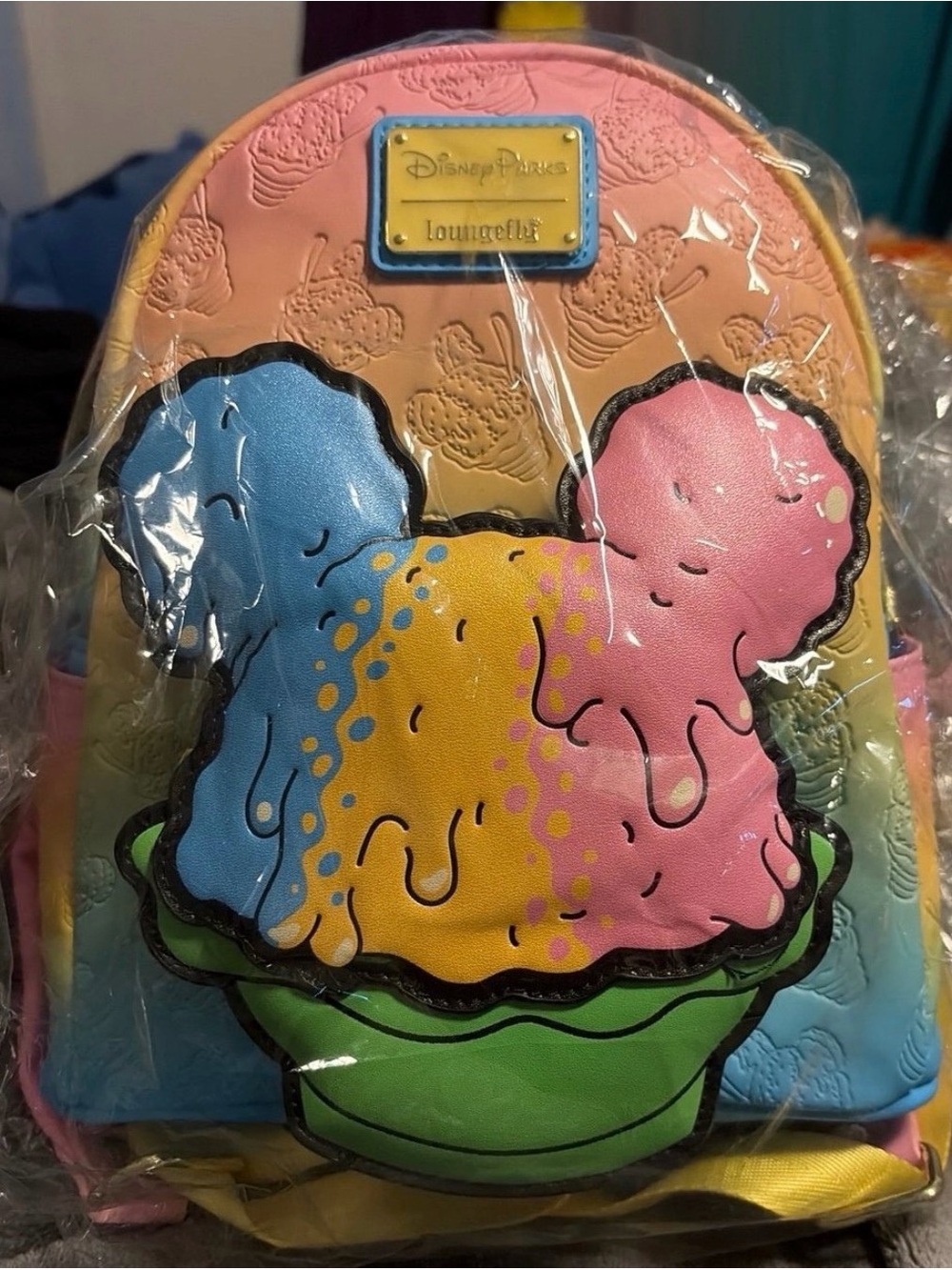 Loungefly Pink Blue Yellow Ice Cream Sundae Mini Backpack